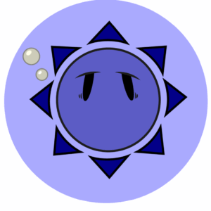 Sticker Bleu Soleil fatiguée